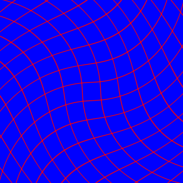 Featured image, a warped lattice on the plane.